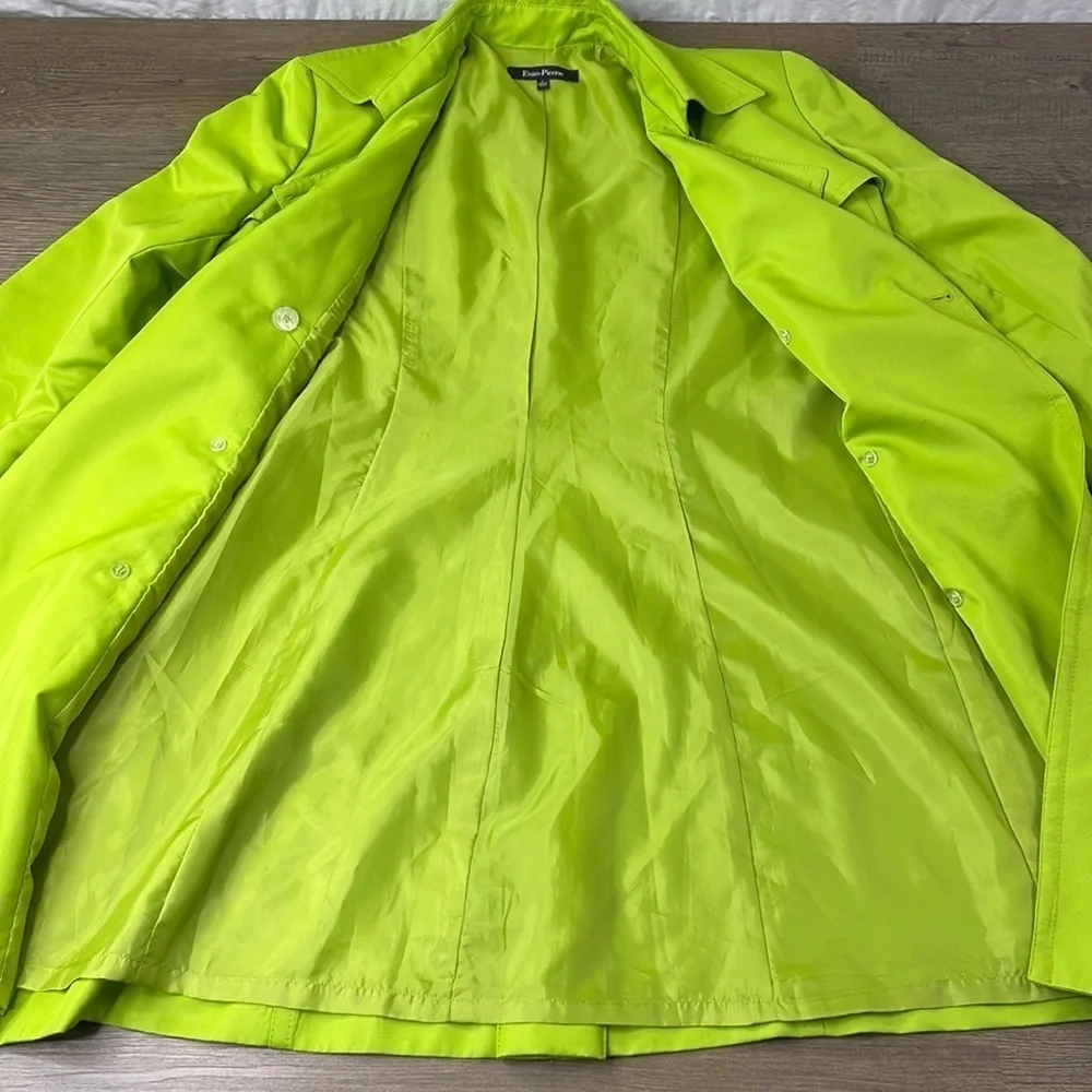 Even Picone Women’s Spring Lime Button Up Jacket, size Large - Picture 2 of 12